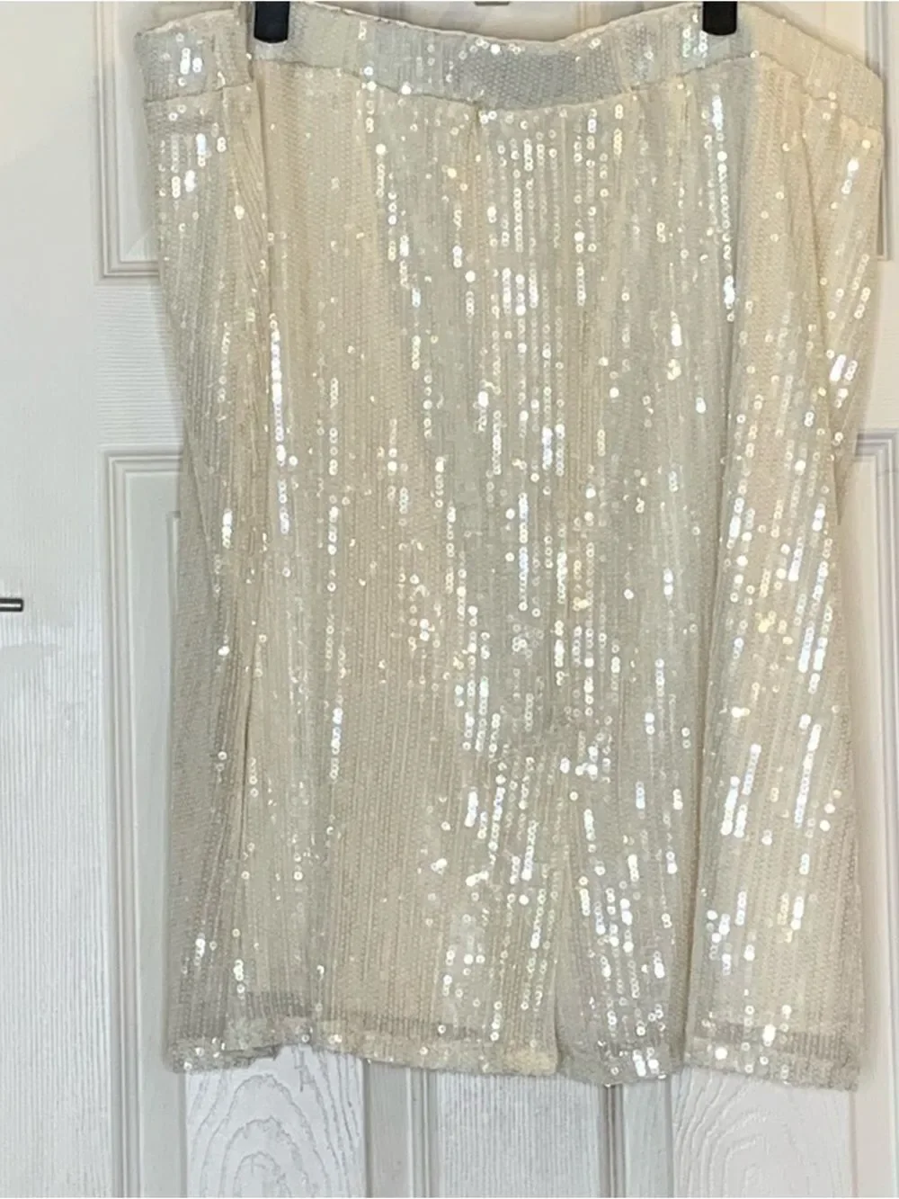 Lane Bryant Sequin Skirt Cream White Size 22/24